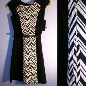 Chevron Panel LBD! Juniors Size 1 BCX Style w/Belt From Macy's with Tag